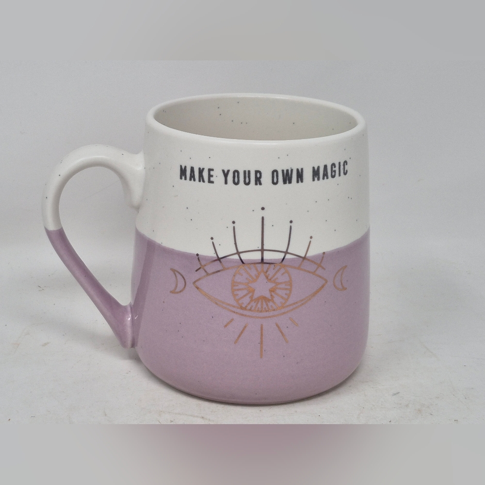 Wandering Moon Brand "Make Your Own Magic" Pink And White Coffee Mug